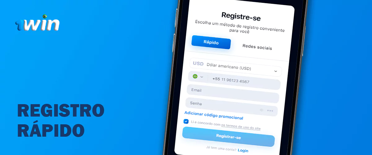 1 Win Registro rápido